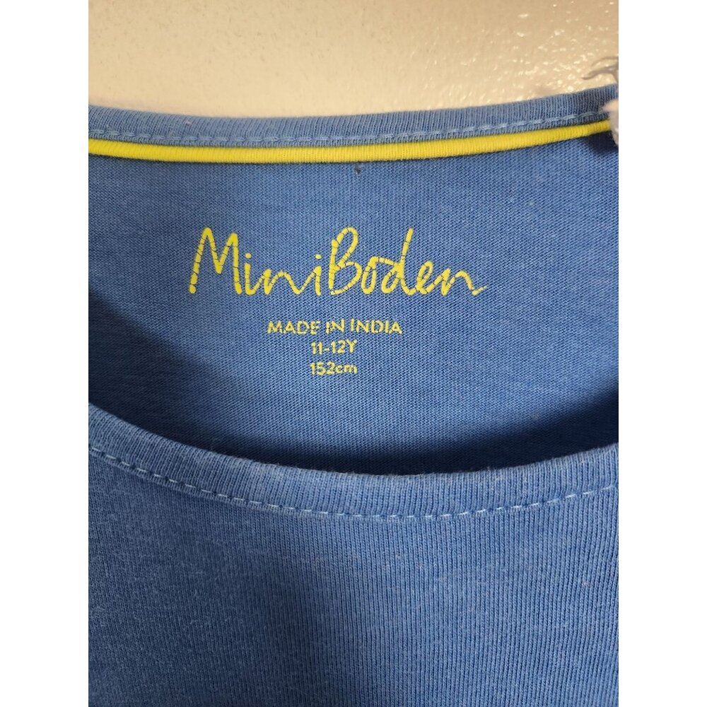 Mini Boden Girls Sz. 11/12 Eliabethan Tulle Applique Rainbow Blue Dress - Picture 2 of 4
